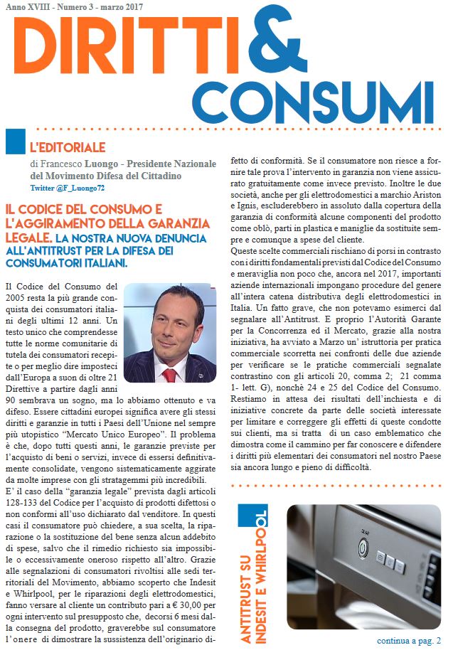 Read more about the article Il Codice del Consumo e l’aggiramento della garanzia legale. La nostra nuova denuncia all’Antitrust per la difesa dei consumatori italiani.