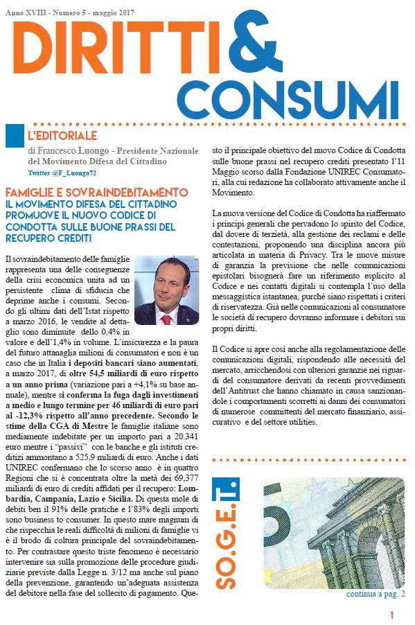 Scopri di più sull'articolo Famiglie e sovraindebitamento, il Movimento Difesa del Cittadino promuove il nuovo Codice di Condotta sulle buone prassi del recupero crediti