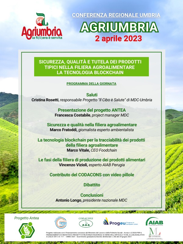 Scopri di più sull'articolo Il Progetto Antea alla 54° edizione di Agriumbria: come promuovere la qualità, la sicurezza e la tutela dei prodotti tipici nella filiera agroalimentare.
